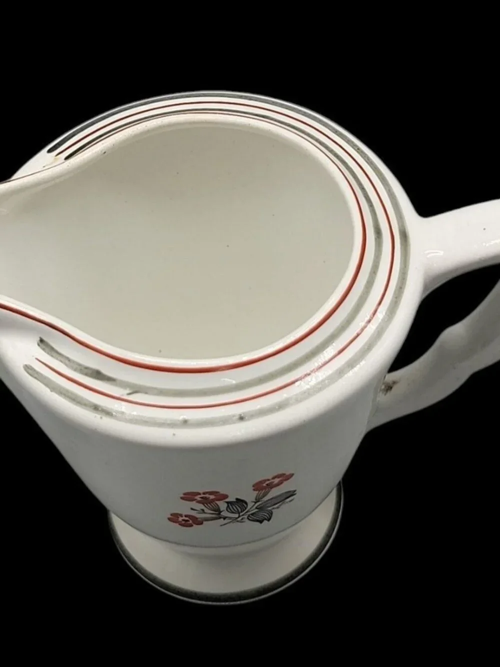 Vtg Art Deco Tashiro Shoten Japan Hand-Painted Orange Poppy Ceramic Creamer 1920